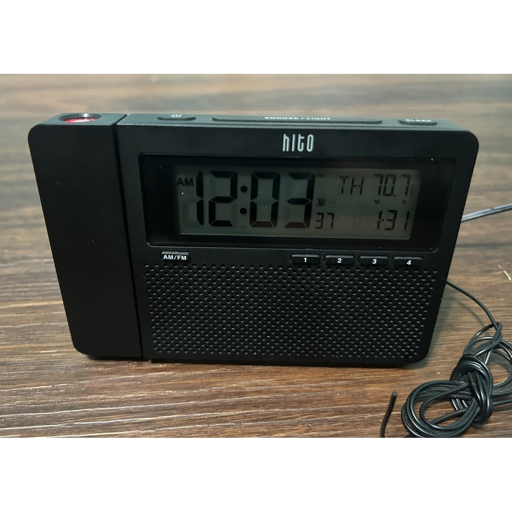 Weather Radio Projector‎ Clock Projection Alarm Clock AM FM Hito